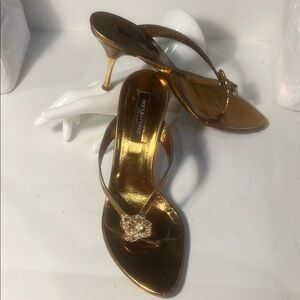 Sergio Rossi Metallic Gold Heels
